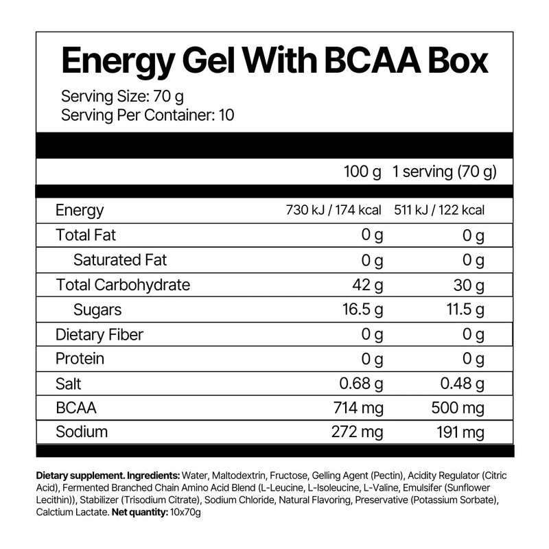 Energy Gel With BCAA Box