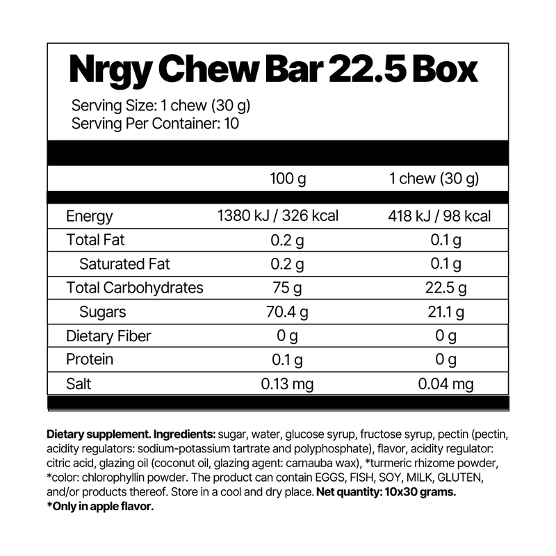 Nrgy Chew Bar 22.5 Box