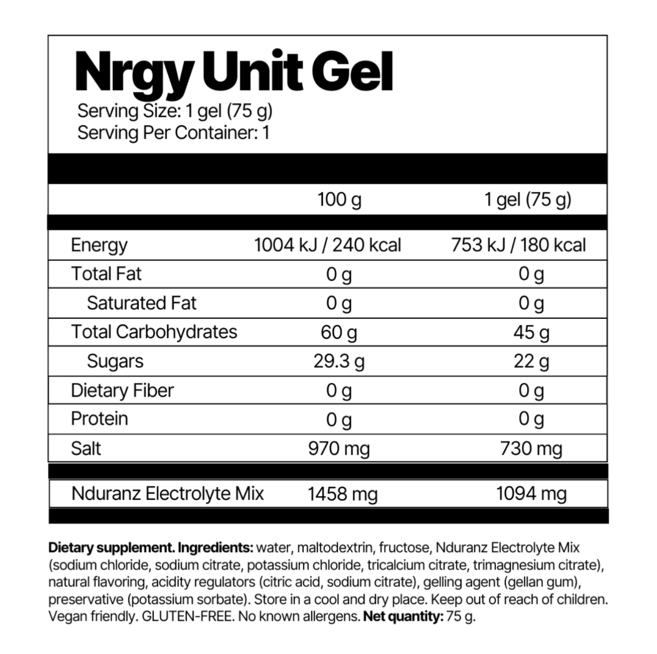 Nrgy Unit Gel (Refill Bottle)