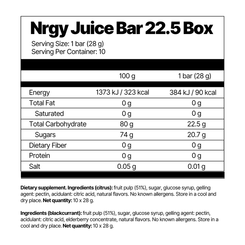 Nrgy Juice Bar 22.5 Box